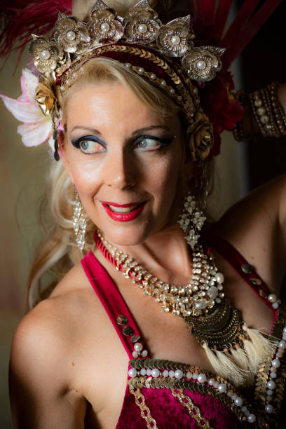 istock Close up of mature  Macedonian belly dancer rehearsing her routine in a studio. 1072327868