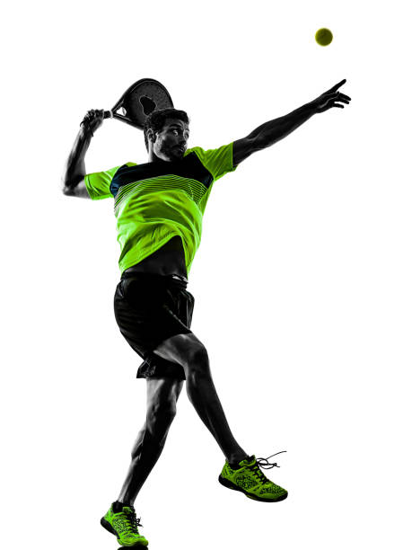 istock Paddle tennis player man isolated white background 1072327904