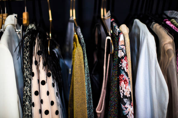 istock Close up of a clothing rack 1072328042