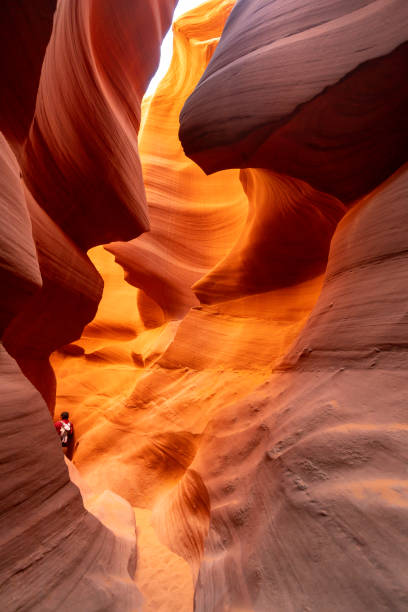 istock Walking way in lower Antelope with a face-like stone 1072328232