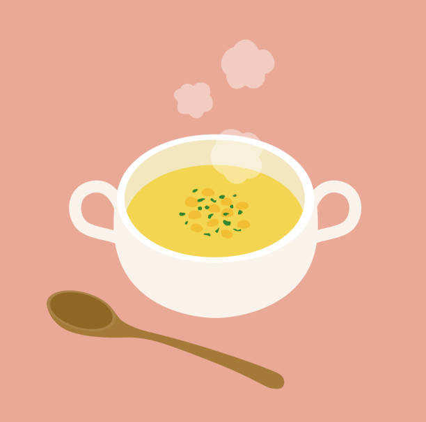 Illustration of a warm potage Illustration of a warm potage french food stock illustrations