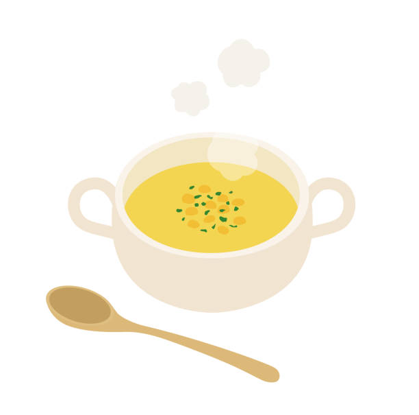 illustrazioni stock, clip art, cartoni animati e icone di tendenza di illustrazione di una pentola calda - soup