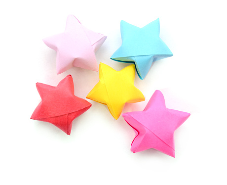 Isolated origami shape in star symbols
