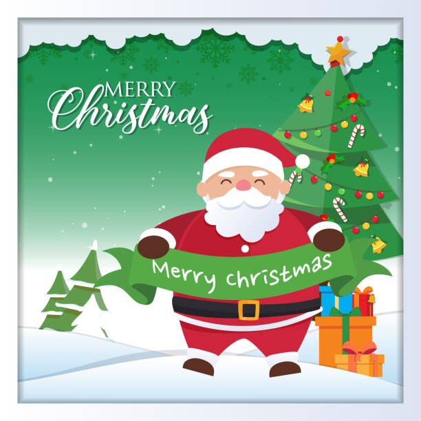 istock Christmas background with Santa Claus and Merry Christmas 1072338658
