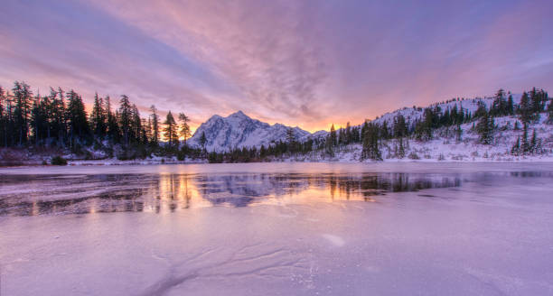 Sunrise at Picture Lake.