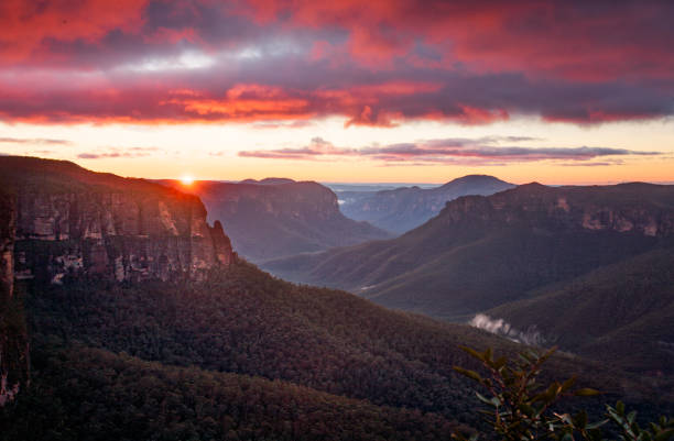 istock Red skies over Blue Mountains Australia 1072340180
