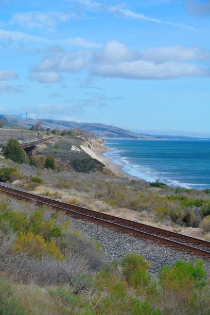 California coastal railroad stock photo