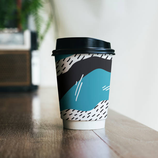 Disposable coffee paper cup mockup design