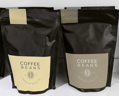 Coffee bean bag mockup design
