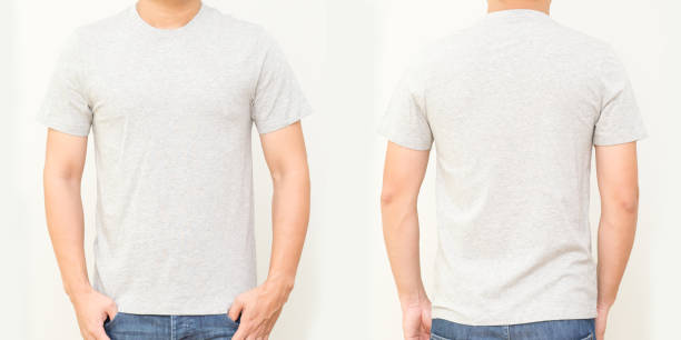 istock Gray T-Shirt front and back, Mock up template for design print 1072352160