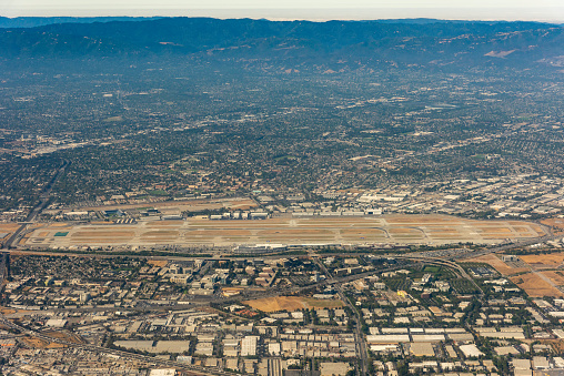 San Jose's Airport sits amongst the urban sprawl of Santa Clara Valley