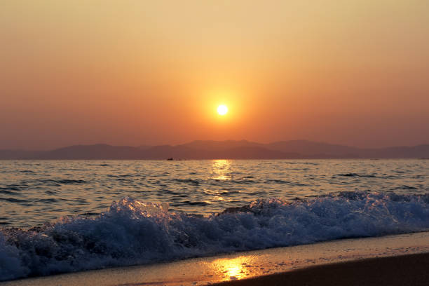 istock Seascape with beautiful sunset over the sea. 1072357950