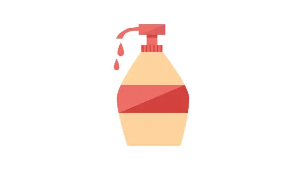 Vector illustration of Shampoo bottle flat icon vector