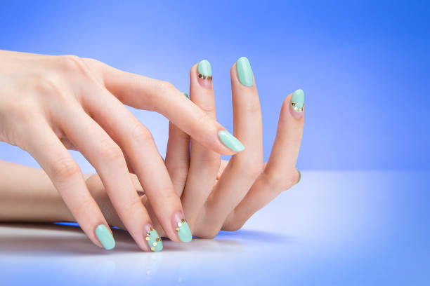 istock a woman's nail, designed with nail art 1072363670