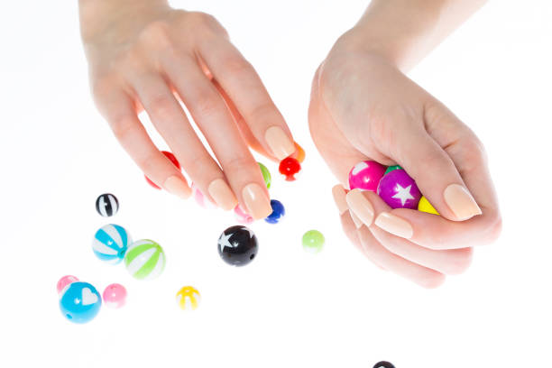 istock a woman's nail, designed with nail art 1072363680