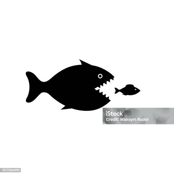 Icona Del Pesce Grosso Su Sfondo Bianco - Immagini vettoriali stock e altre immagini di Pesce - Pesce, Mangiare, Piccolo