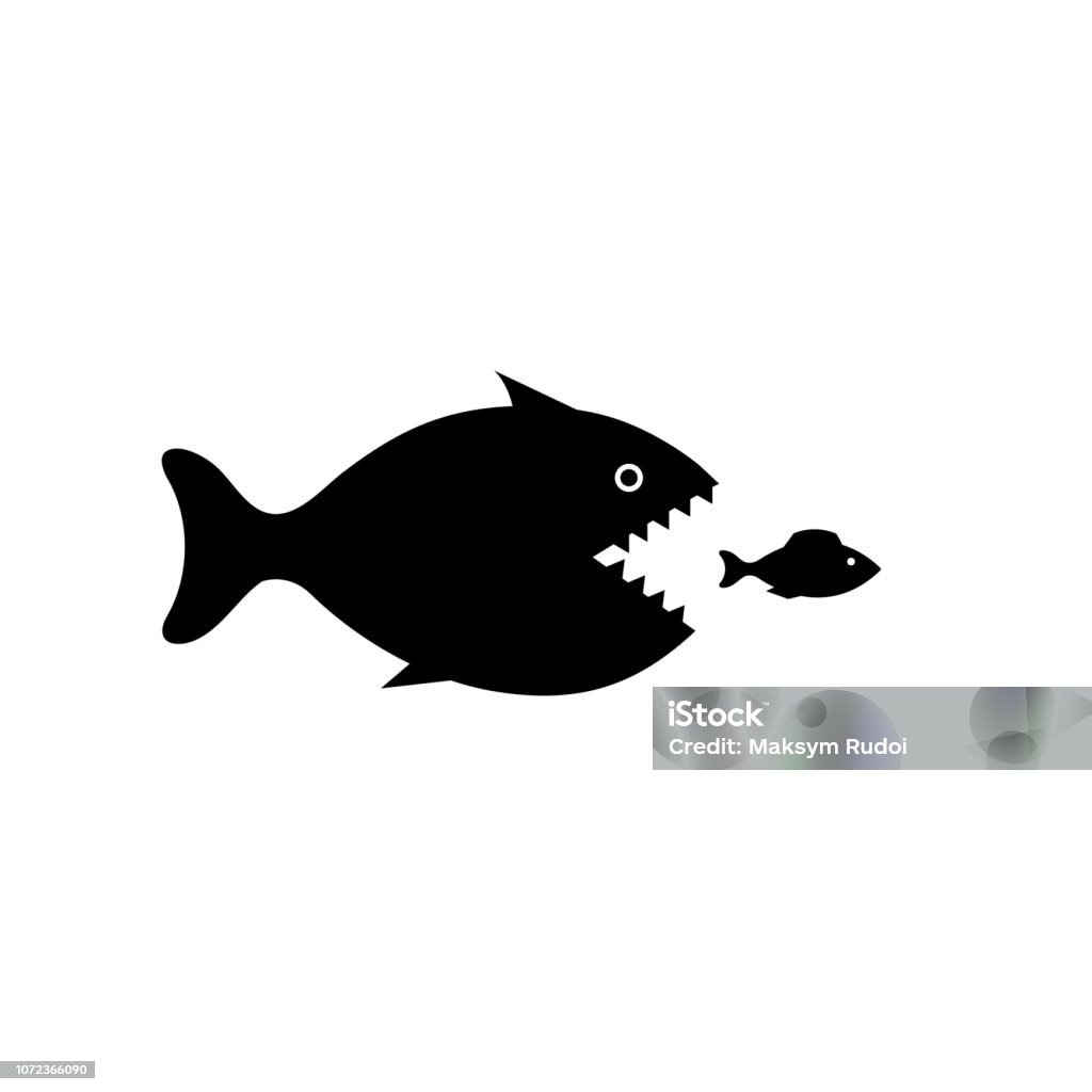 Big fish icon on white background Fish stock vector