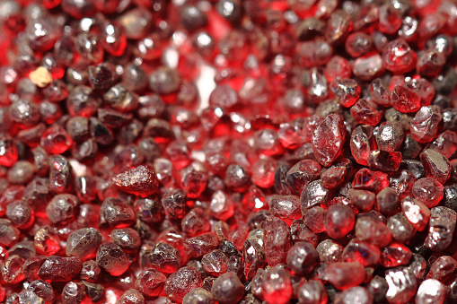 red pyrope minerals (garnet) as nice background