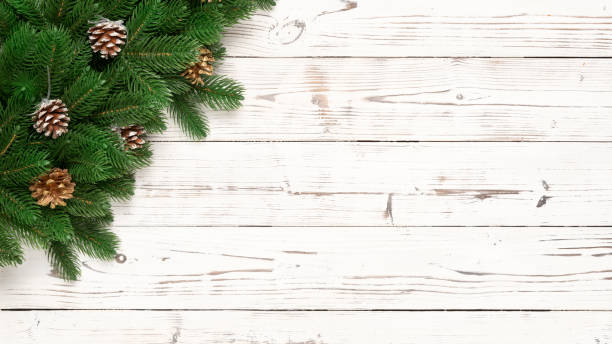 istock Christmas Fir tree branches with pine cones decoration 1072380958