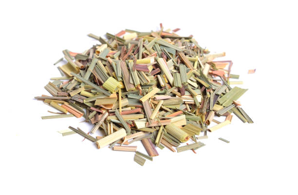 istock Dried Cymbopogon, better known as lemongrass. Isolated on white background 1072383474