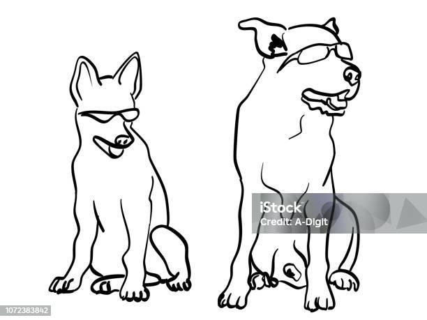 Coolest Dogs On The Block Stock Illustration - Download Image Now - Dog, Sunglasses, Cartoon