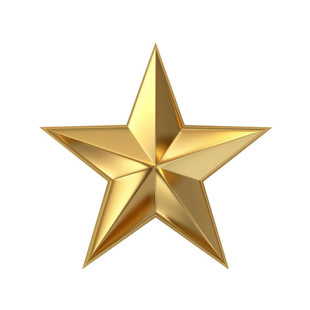 istock Golden star isolated on white background 1072387308