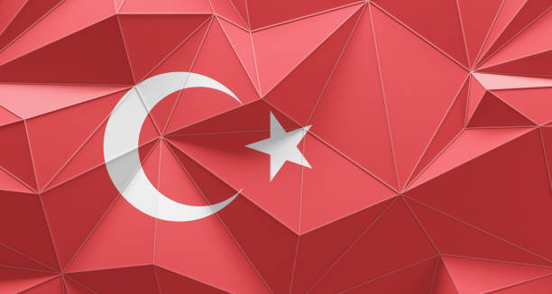 istock Turkey polygonal geometric flag background 1072395648