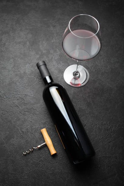 istock Classic red dessert wine in a black bottle 1072404816