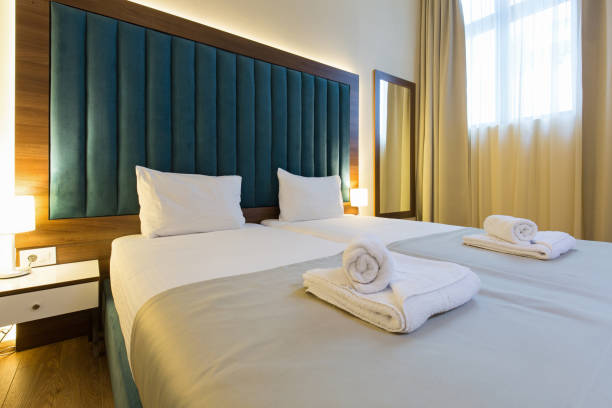 istock Interior of a hotel bedroom 1072409650