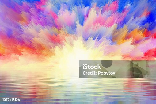 istock fabulous sunrise reflected in the water 1072413126