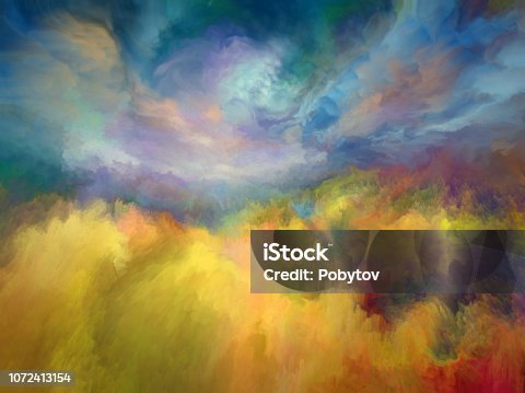 istock Summer oil painting landscape, impressionism 1072413154