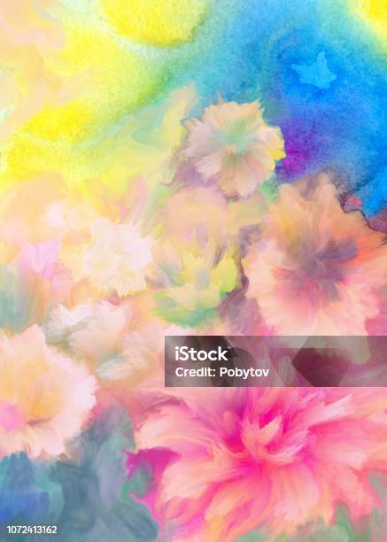 Floral Painted Background Stock Illustration - Download Image Now - Flower, Watercolor Painting, Backgrounds