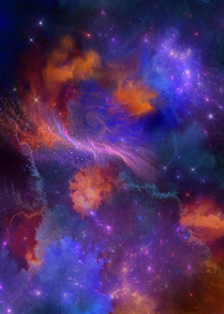 multicolored painted nebula vector art illustration