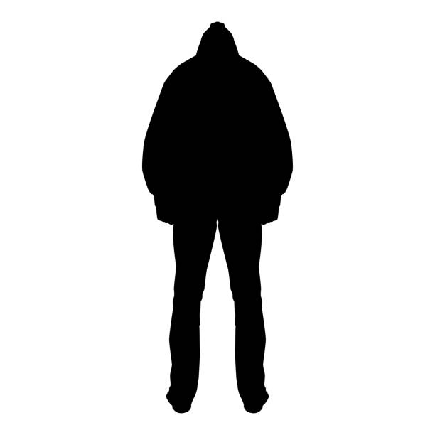 istock Man in the hood concept danger silhouette back side icon black color illustration 1072415392