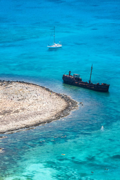 istock Rusting shipwreck at the seaside near The Balos lagoon. 1072418146