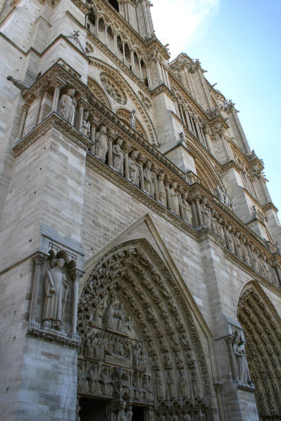 istock Notre-Dame on background of blue sky. 1072419710