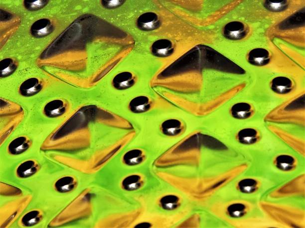 colorfull pattern on the metal surface