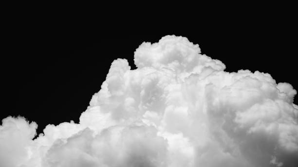 istock Close-up cumulus clouds isolated on black background, Black sky with white clouds 1072420454
