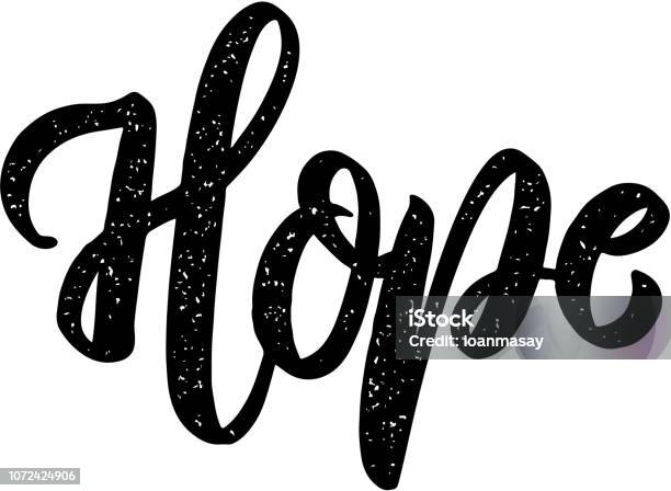 Hope Lettering Phrase On White Background Design Element For Poster Card Banner Sign Stock Illustration - Download Image Now