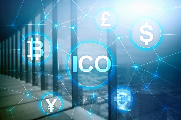 istock ICO - Initial coin offering, Blockchain and cryptocurrency concept on blurred business building background. 1072425324