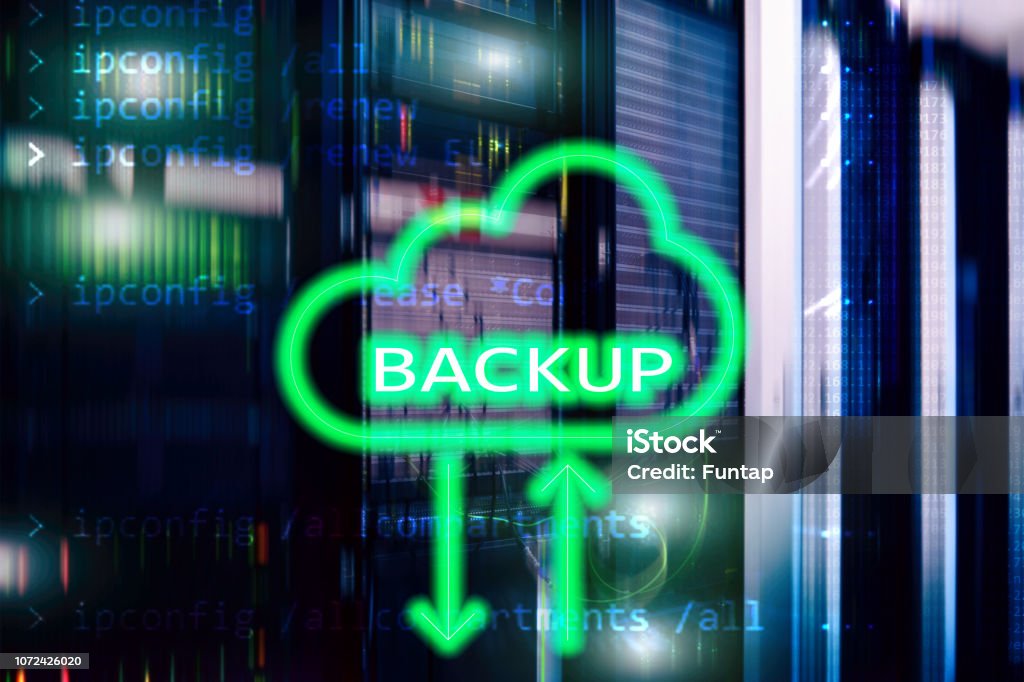 Backup Data Button Backup Button On Modern Server Room Background Data Loss Prevention ...