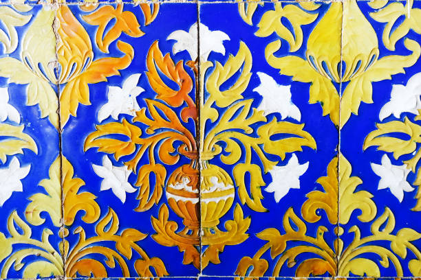 istock Great for textures Andalusia style wall Azulejos tiles background 1072428358