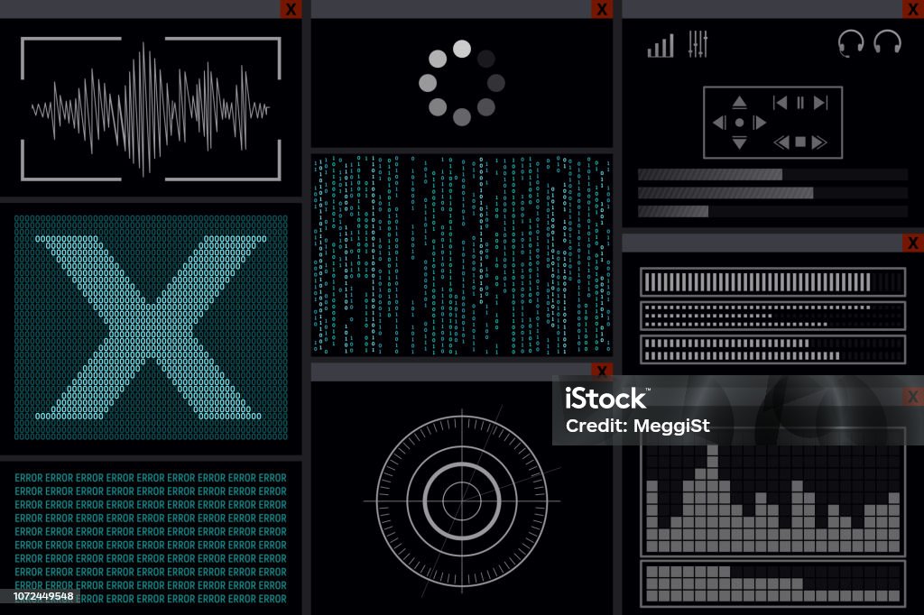 Display With A Hacker Program Stock Illustration - Download Image Now ...