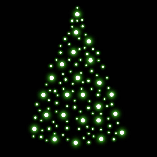 istock Christmas tree of glowing lights on a black background 1072455120