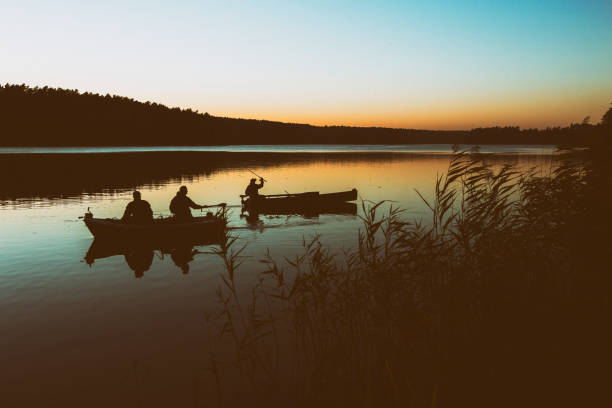 Man fishing from a motorboat