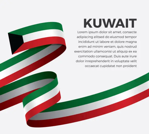 Vector illustration of Kuwait flag background