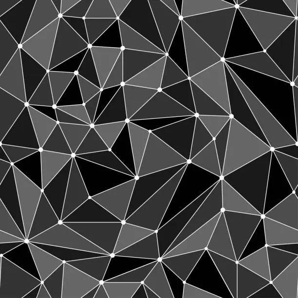 Vector illustration of Polygonal abstract geometric seamless pattern.