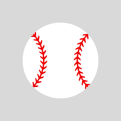 Baseball ball. Vector silhouette. Vector icon isolated. Flat illustration