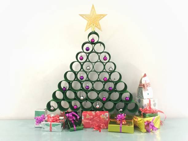 istock Christmas tree in modern style with presents 1072469926