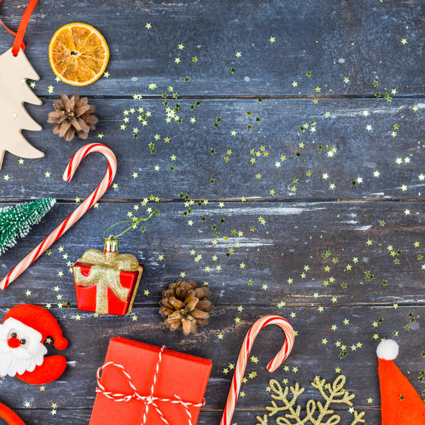 istock New Year or Christmas decoration flat lay 1072470382